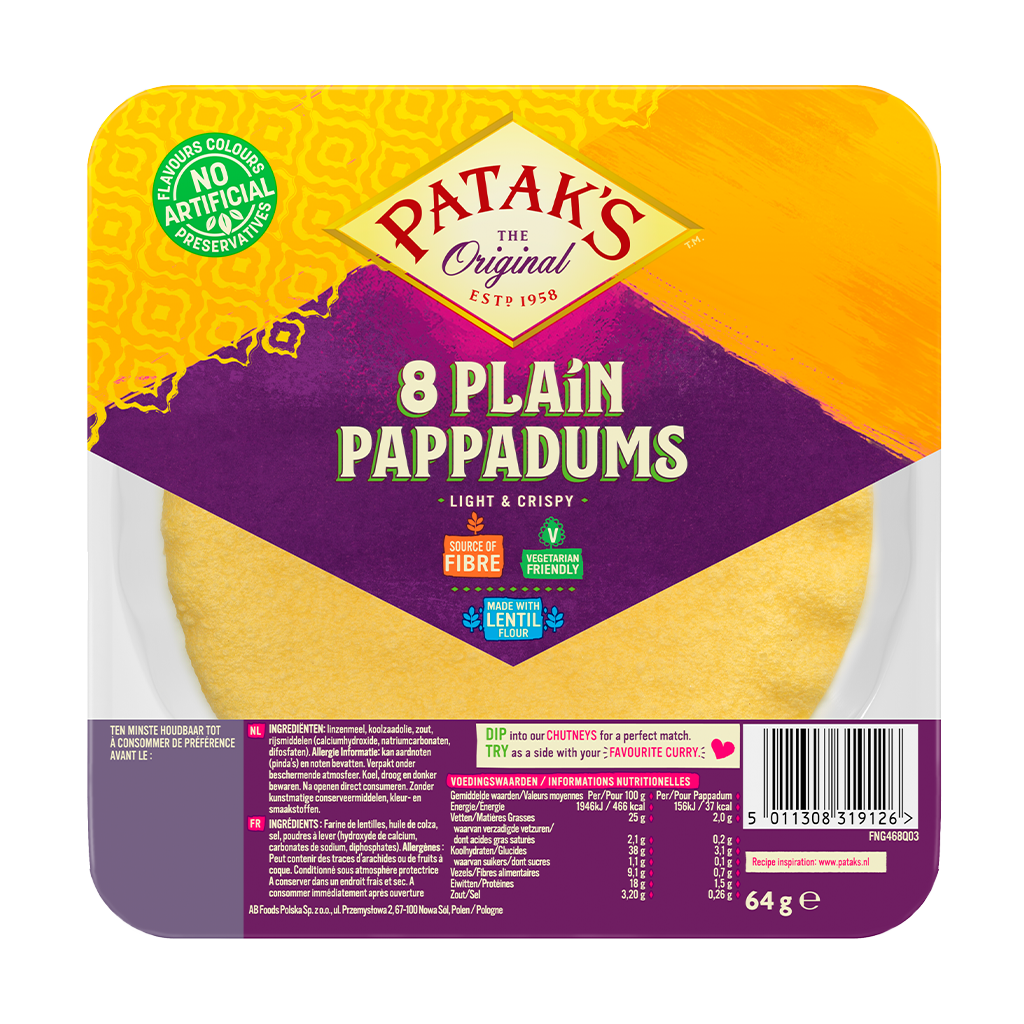 Pappadums naturel kant-en-klaar